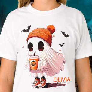 Halloween-Geist mit Hut Trinkt Fledermäuse Süßer H T-Shirt