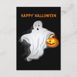 Halloween Geist mit Kürbis Karte