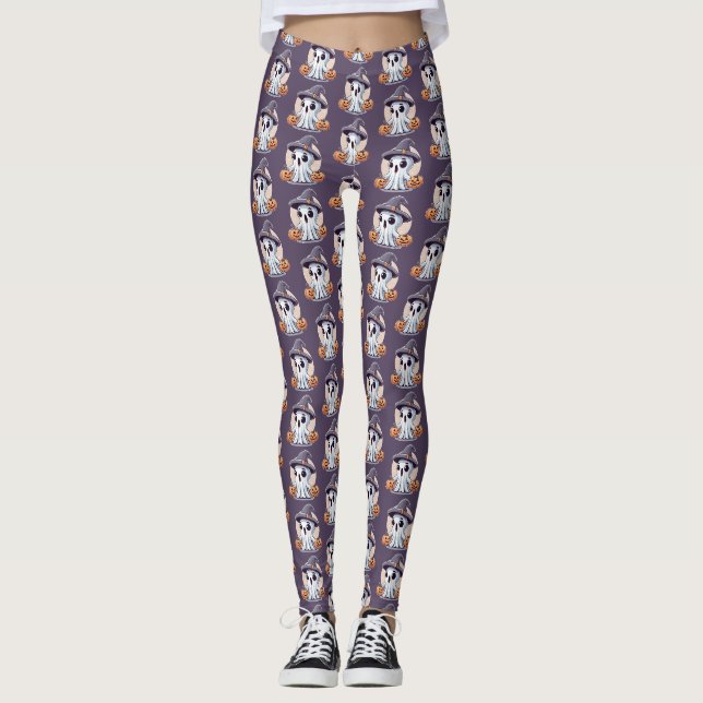 Halloween: Geist mit Kürbissen -  Leggings (Vorderseite)