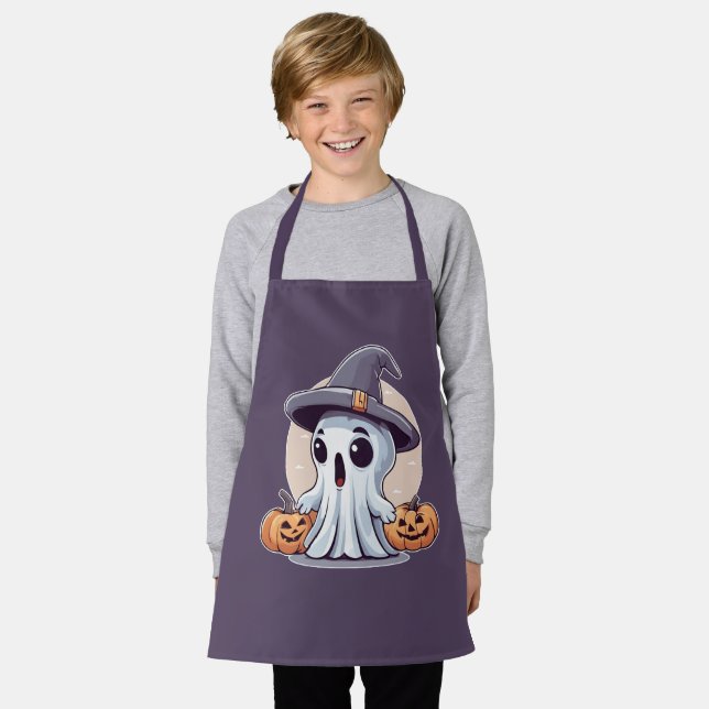 Halloween: Geist mit Kürbissen -  Schürze (Getragen)