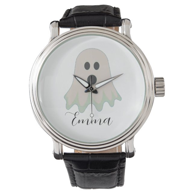 Halloween-Geist mit Namen Armbanduhr (Vorderseite)