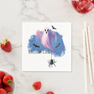 HALLOWEEN Geist mit Spinne Serviette