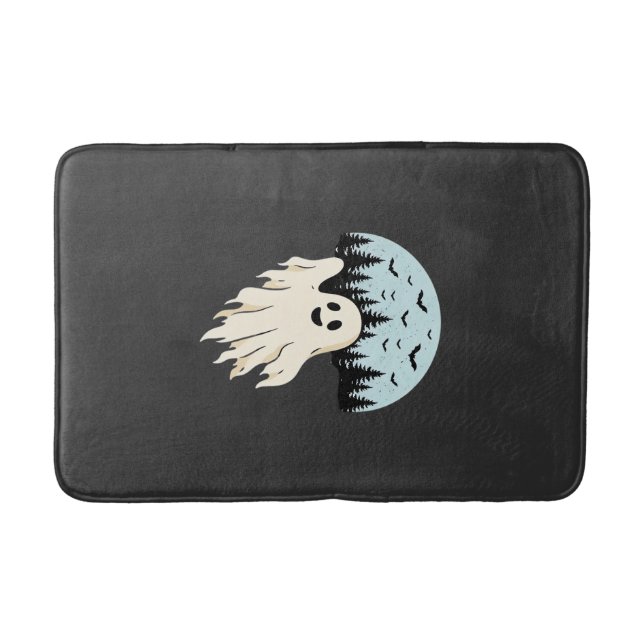 Halloween-Geist-Mond-Wald-Design_1 Badematte (Vorderseite)