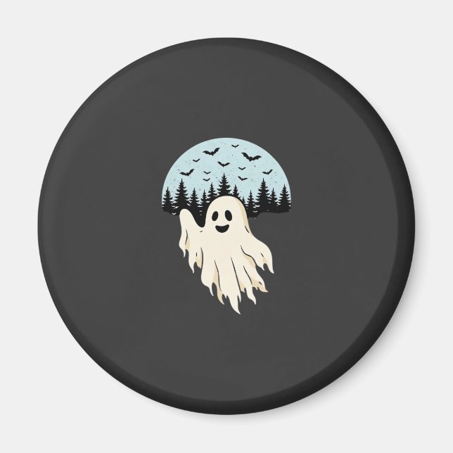 Halloween-Geist-Mond-Wald-Design_1 Magnet (Vorne)
