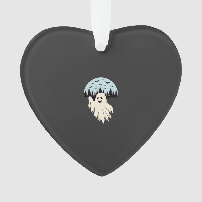 Halloween-Geist-Mond-Wald-Design_1 Ornament (Vorderseite)
