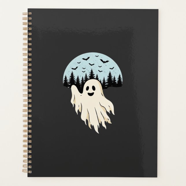 Halloween-Geist-Mond-Wald-Design_1 Planer (Vorderseite)
