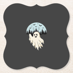 Halloween-Geist-Mond-Wald-Design_1 Untersetzer