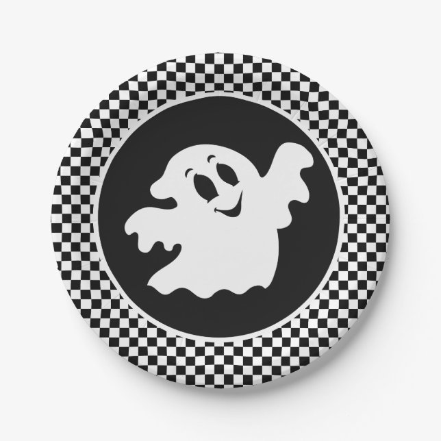 Halloween-Geist Pappteller (Vorderseite)