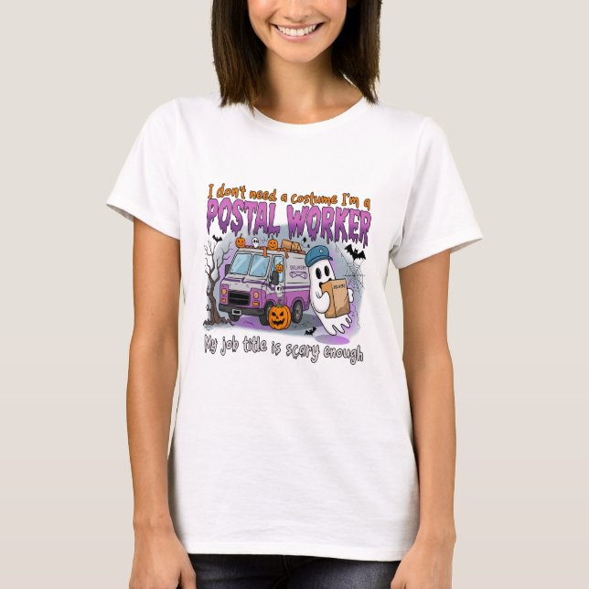 Halloween-Geist,Postmitarbeiter T-Shirt (Vorderseite)