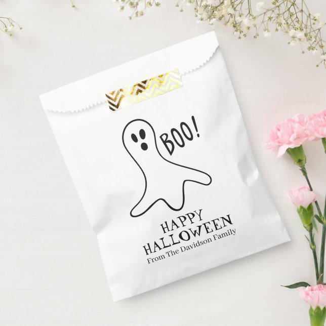 Halloween-Geist Schwarz-Weiß-Leckerei Geschenktütchen (Versiegelt)