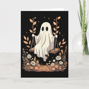Halloween-Geist-Schwingen Herbst Floral  Karte