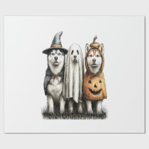 Halloween Geist Siberian Husky Hund Geschenkpapier