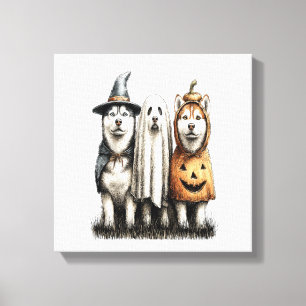 Halloween-Geist Siberian Husky Hund Leinwanddruck