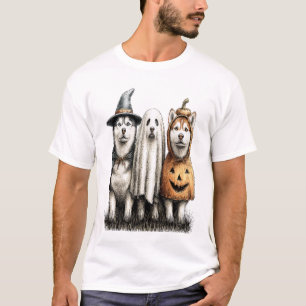 Halloween-Geist Siberian Husky Hund T-Shirt