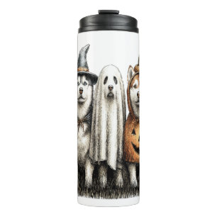 Halloween-Geist Siberian Husky Hund Thermosbecher