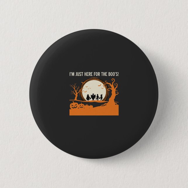 Halloween-Geist-Silhouette Button (Vorderseite)