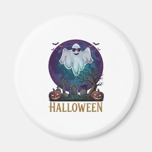 Halloween-Geist-Sonnenbrille Lila Mond Friedhof_1 Magnet