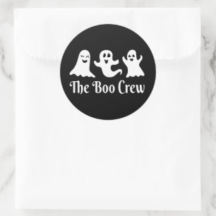 Halloween-Geist, The Boo Crew Trio Geist Schwarz Runder Aufkleber