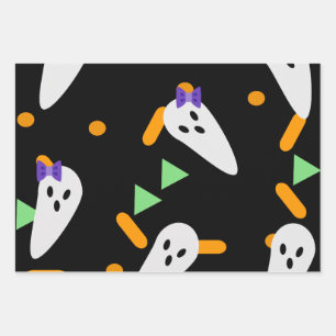 Halloween-Geist und Konfetti Geschenkpapier Set