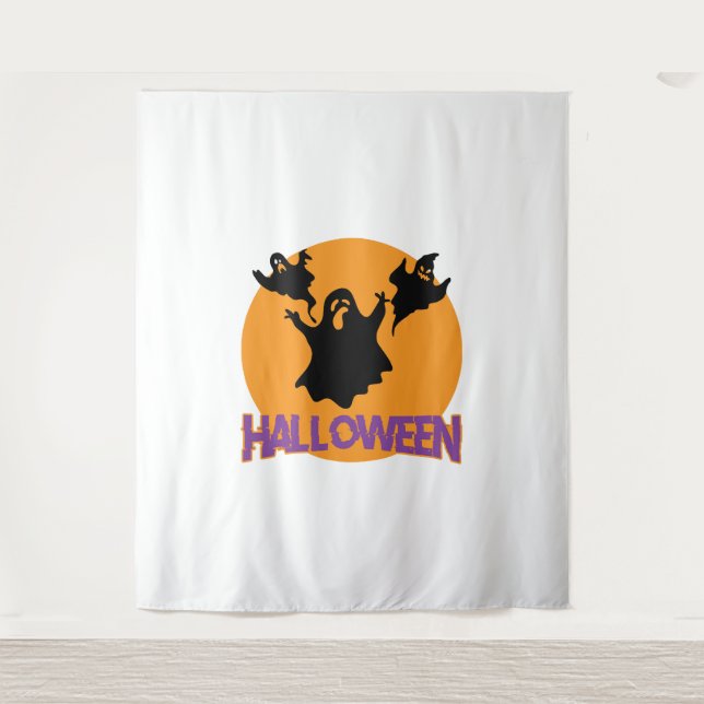 Halloween-Geist Wandteppich (Vorderseite)