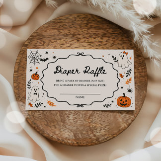 Halloween-Geister-Baby-Party-Windel-Raffle Begleitkarte