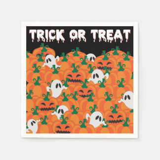 Halloween-Geister behexter Kürbisfeld Serviette