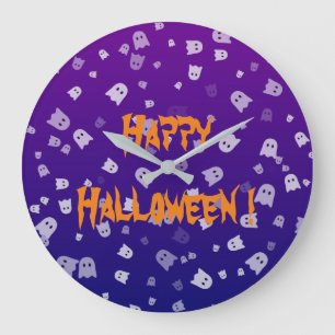 Halloween-Geister Große Wanduhr