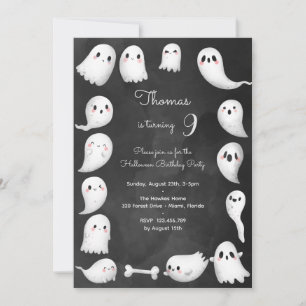 Halloween-Geister gruselige Kinder Geburtstagsfeie Einladung