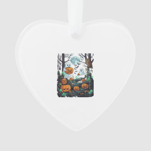 Halloween-Geister Gruselige Kürbisse Eule Vollmond Ornament