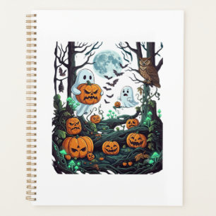 Halloween-Geister Gruselige Kürbisse Eule Vollmond Planer