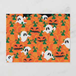 Halloween-Geister Kürbis-Plantage Postkarte
