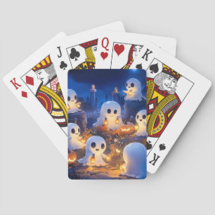 Halloween-Geister Kürbislaternen Gruselige Nacht Spielkarten