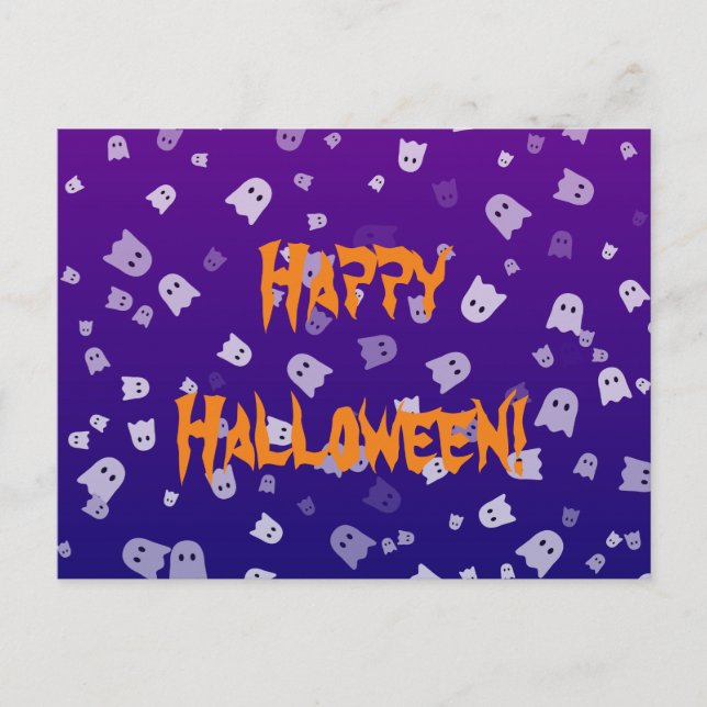 Halloween-Geister Postkarte (Vorderseite)