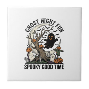 Halloween-Geister-Shirt Vintage-Friedhof Lustiges  Fliese