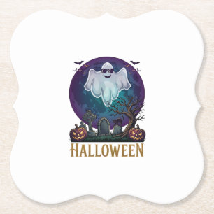 Halloween-Geister-Sonnenbrille Lila Mond Friedhof_ Untersetzer