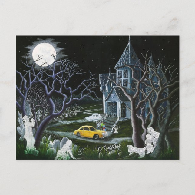 Halloween, Geister, Spuk, Haus, Herrenhaus Postkarte (Vorderseite)