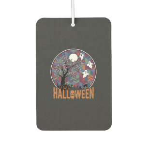 Halloween Geisterbaum Geister und schwarze Katze Autolufterfrischer