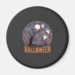 Halloween Geisterbaum Geister und schwarze Katze Magnet