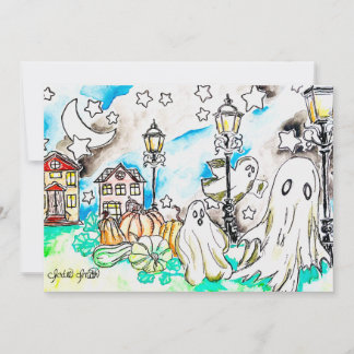 Halloween-Geisterdruck Feiertagskarte