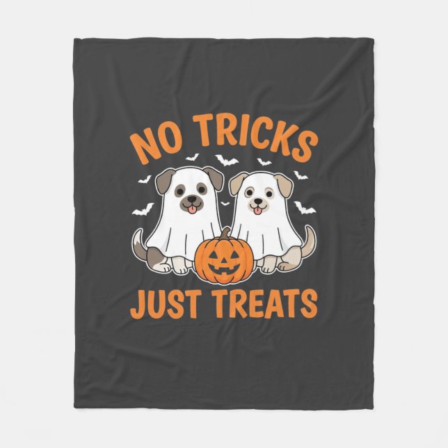 Halloween-Geisterhunde Keine Tricks, nur Leckerlis Fleecedecke (Vorderseite)