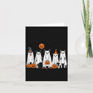 Halloween-Geisterhunde Süße Kürbis-Cartoon-Gestalt Karte