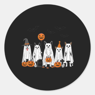 Halloween-Geisterhunde Süße Kürbis-Cartoon-Gestalt Runder Aufkleber