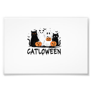 Halloween-Geisterkatze Catloween Lustige schwarze Fotodruck