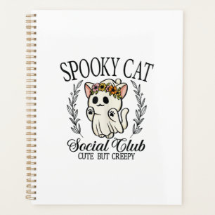 Halloween-Geisterkatze Social Club Retro Gruselig Planer