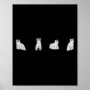 Halloween-Geisterkatzen Niedliche Katzen in Geiste Poster