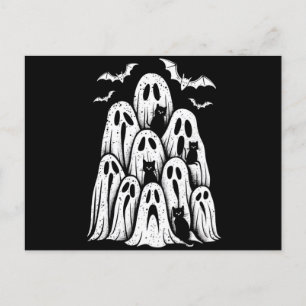 Halloween-Geisterkatzenliebhaber Herbst-Gruselige  Postkarte