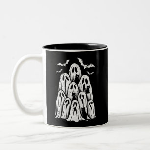 Halloween-Geisterkatzenliebhaber Herbst Gruselige  Zweifarbige Tasse