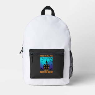 Halloween-Geisterkirche, wohin gehen wir Bedruckter Rucksack