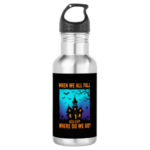 Halloween-Geisterkirche, wohin gehen wir Edelstahlflasche