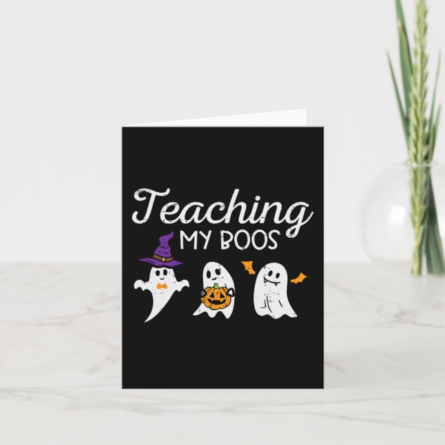Halloween-Geisterlehrer lehren mein BooskKostüm Karte (Vorderseite)